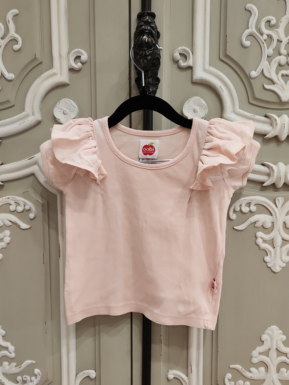 Oobi Pink Ruffle Sleeve Girls Top Size 2